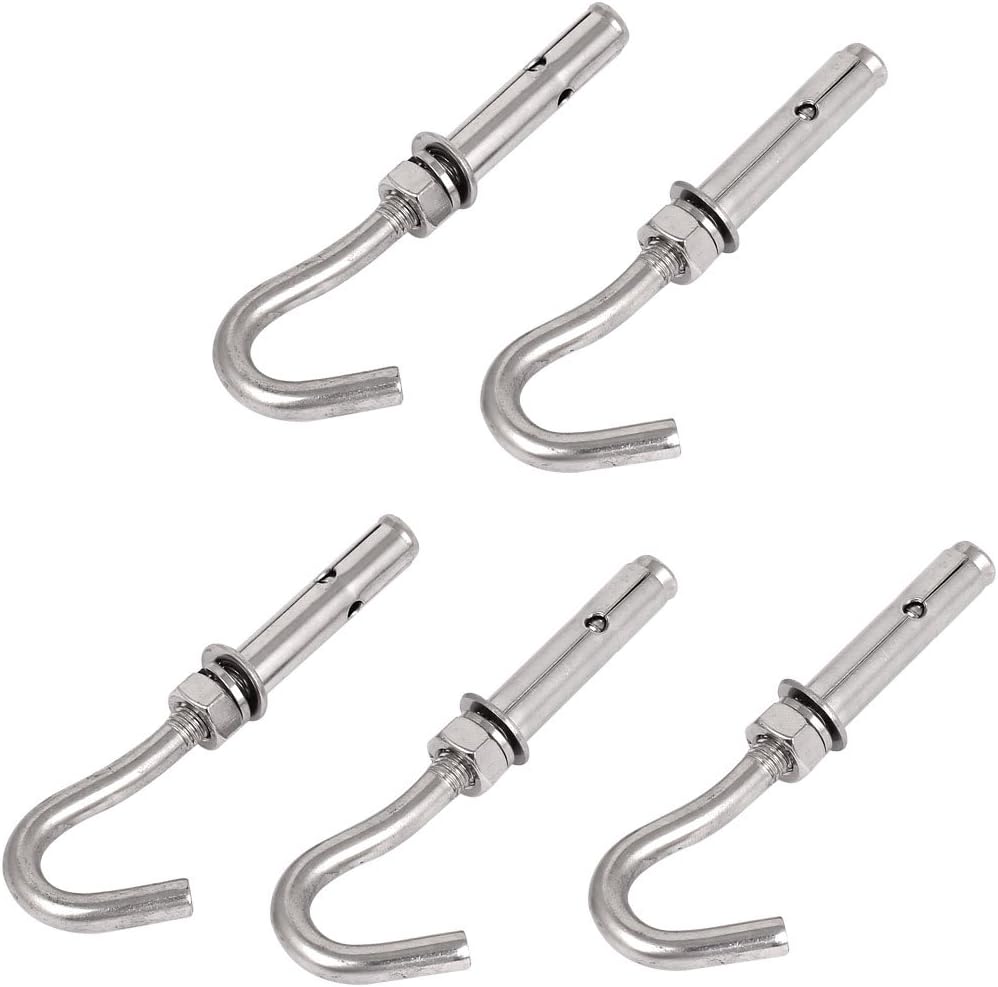 Wall Brick M8 Stainless Steel Expansion Open Hook Anchor Bolts 5pcs
