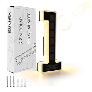 LinkMejor 6.7 Inch Numero Case Illuminati Solari per Esterno, Luce Retroilluminata LED