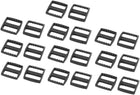 LinkMejor Plastic Suitcase Bag Webbing Strap Rectangle Connecting Glide Buckles 20pcs Black