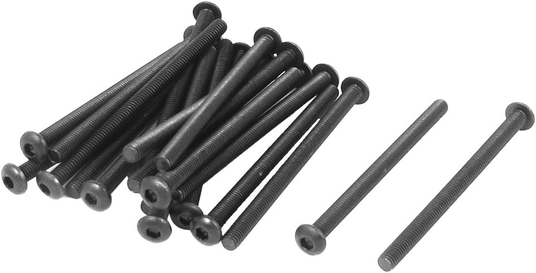 M3 x 45Mm Alloy steel Hex Socket Button Head Screws Black 20 Pcs