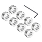 8 Pcs Set Screw Shaft Collar 3/8""Bore, 304 Stainless Steel Shaft Collars, 3/4""OD, 3/8""Thickness, Axle Collar Clamp with a Hex Wrench, Silver Tone