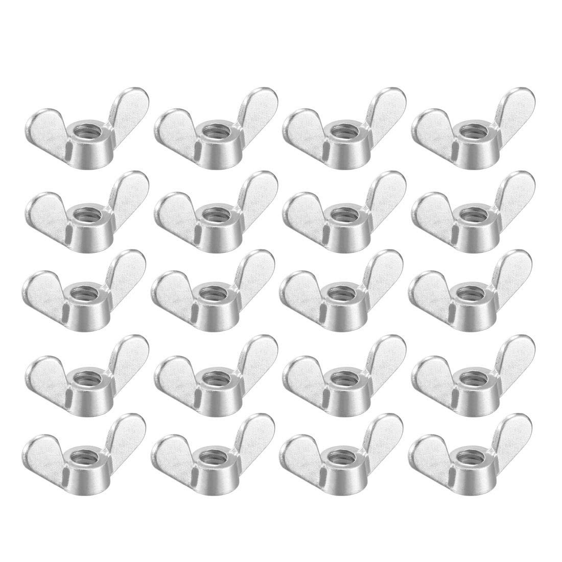 3/16" Wing Nuts Zinc Plated Fasteners Parts Screws Cymbals Butterfly Nut Silver Blue 20pcs