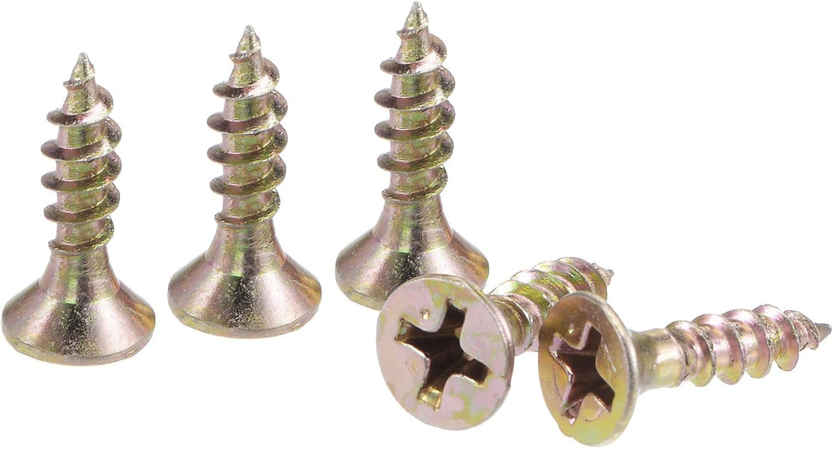 M4 x 16mm Wood Screws Phillips Flat Head Carbon Steel Color Zinc Plated Self Tapping Screws 200pcs