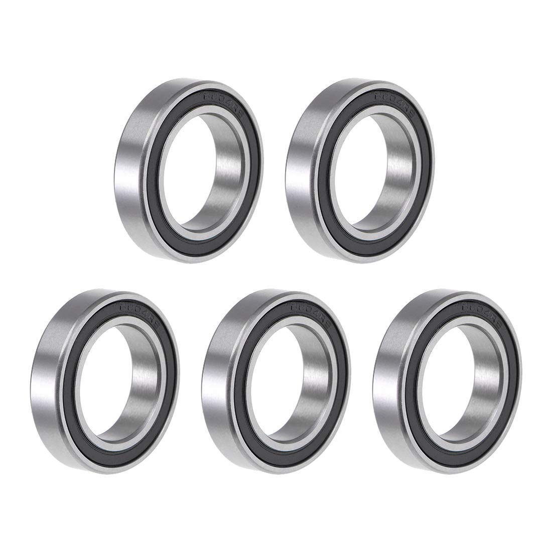 6804-2RS Deep Groove Ball Bearing 20x32x7mm Double Sealed ABEC-1 Bearings 5-Pack