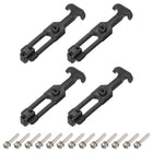 4 Set Rubber Flexible T-Handle Draw Latches 6.3 Inch Latch Hasp for Tool Box, Cooler, Golf Cart, Engineering Machine Hood, Black