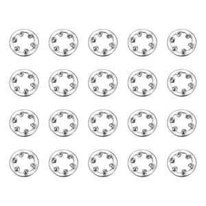100Pcs 4# Internal Tooth Lock Washer, 304 Stainless Steel Multi-Tooth Star Washer Locking Fastener, Silver Tone