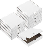Pizza Box, 10pcs 8 x 8 Inches - Cowhide Paper Mini Pizza Boxes, Square Corrugated Storage Container for Cake Cookies Pizza Party (White)