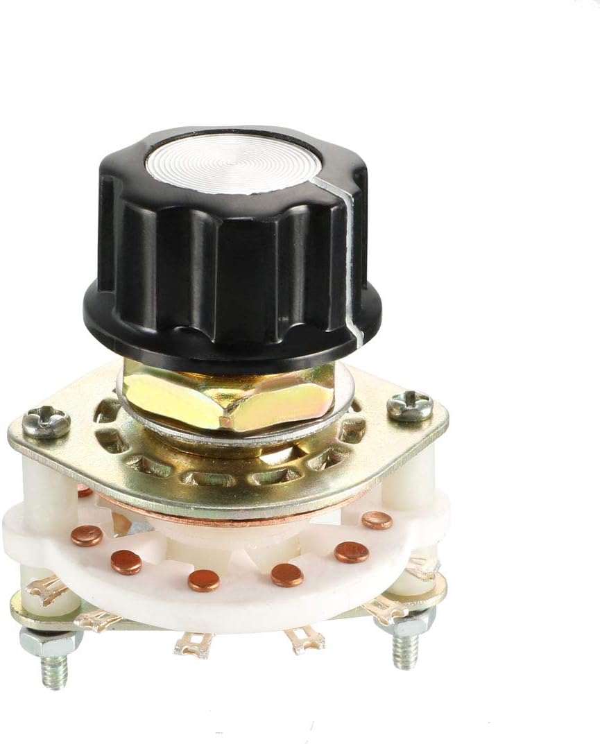 1P6T 1 Pole 6 Throw 1Deck Band Selector Rotary Switch with Plastic Knob 7Pin