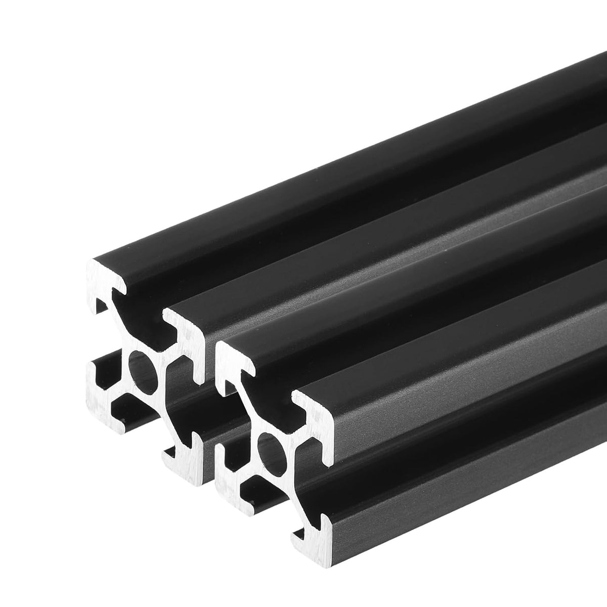 2 Pcs t Slot 2020 Aluminum Extrusion Profile 100mm 4 inch, European Standard Anodized Black Linear Rail Extrusion Frame for 3D Printer, CNC Machine