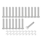 20Set M3x20mm 304 Stainless Steel Cylindrical Shaft Snap Ring Locating Pin, Flat Head Grooved Hinge Cylinder Position Pin with E Clip Retaining Ring, Silver