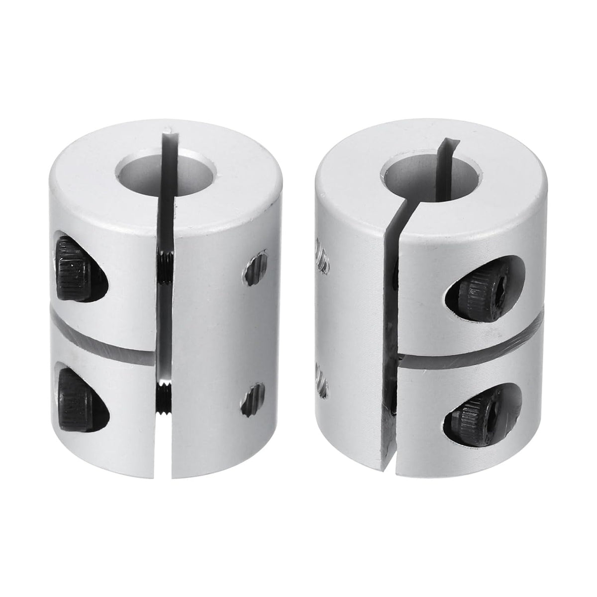 2pcs Shaft Coupling 8mm to 8mm Aluminium Single Split Clamping Coupling, Rigid Stepper Motor Wheel Coupler Joint Connector for DIY Model, 3D Printers