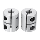 2pcs Shaft Coupling 8mm to 8mm Aluminium Single Split Clamping Coupling, Rigid Stepper Motor Wheel Coupler Joint Connector for DIY Model, 3D Printers