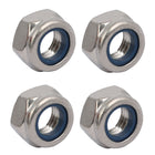 4pcs M8 x 1.25mm Pitch Metric Thread 304 Stainless Steel Left Hand Lock Nuts