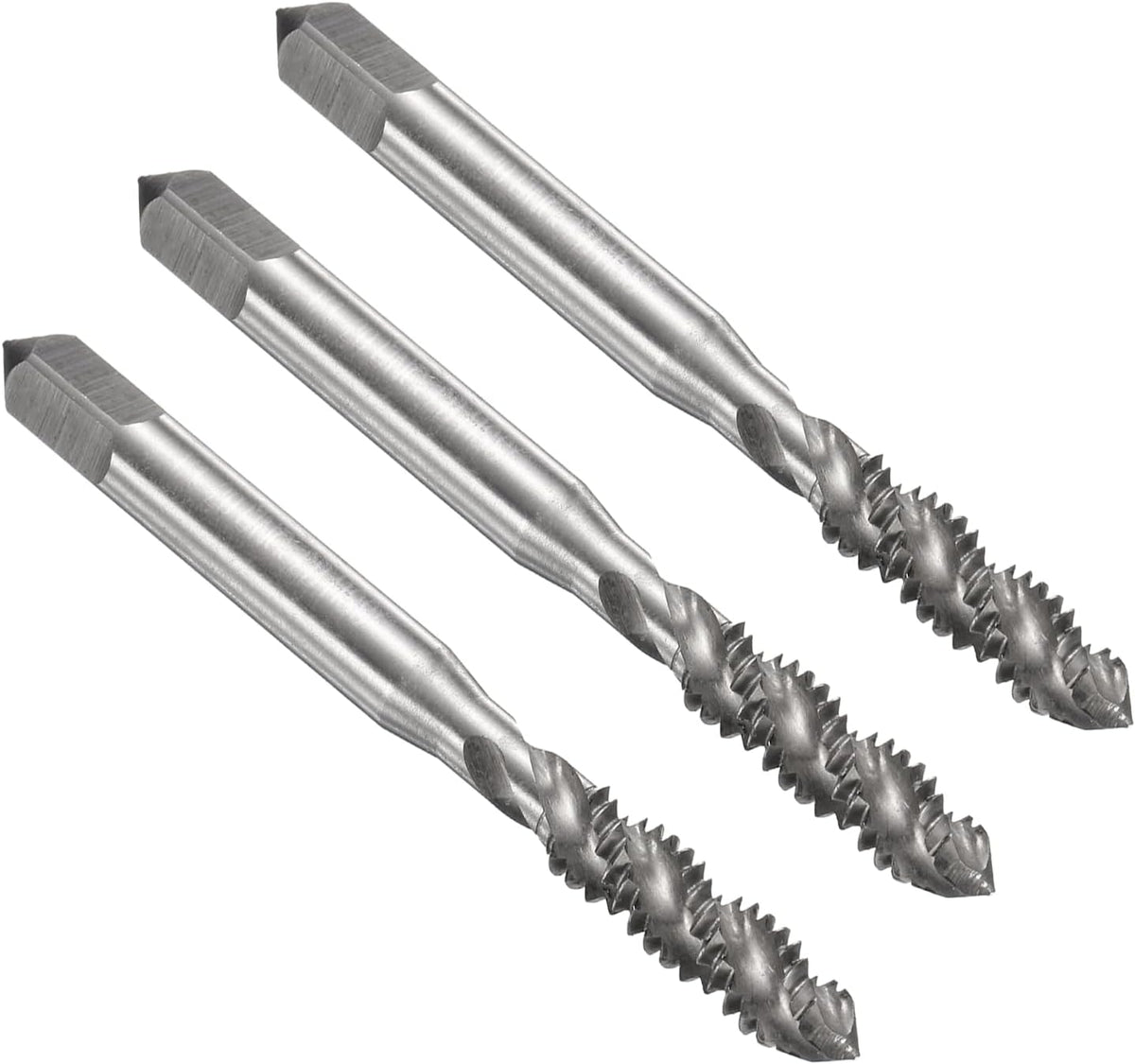 2pcs Spiral Flute Thread Taps 1/4-20 UNC 2B Machine Threading Tap Bit, Uncoated Screw Tapping Repair Tool, M2 High-Speed Steel (HSS)