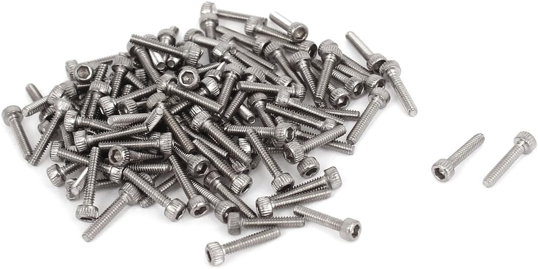 M1.6x8mmx0.35mm Stainless Steel Hex Socket Head Cap Screws 100 Pcs