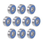 608-2RS Ball Bearings 8x22x7mm Double Sealed Chrome Steel Blue Cover P6 10pcs