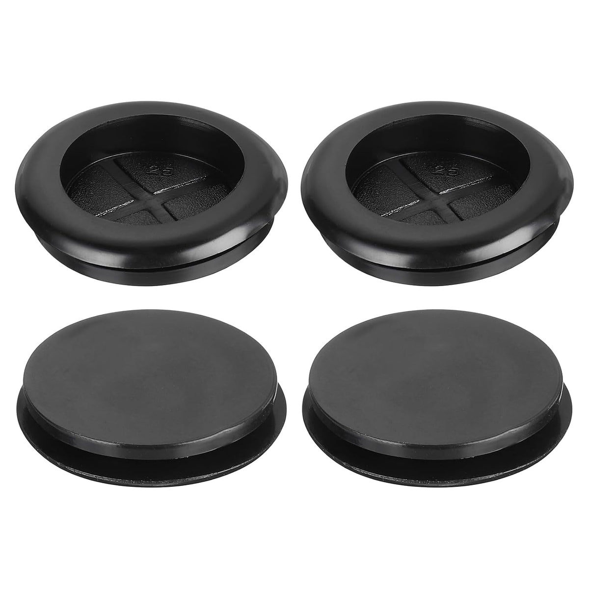 20Pcs Rubber Grommets 1" (25mm) Drill Hole, 3/4" (21mm) ID Single Sided Hole Plugs Ring Gasket for Firewall Cable Wire Protecting, Black