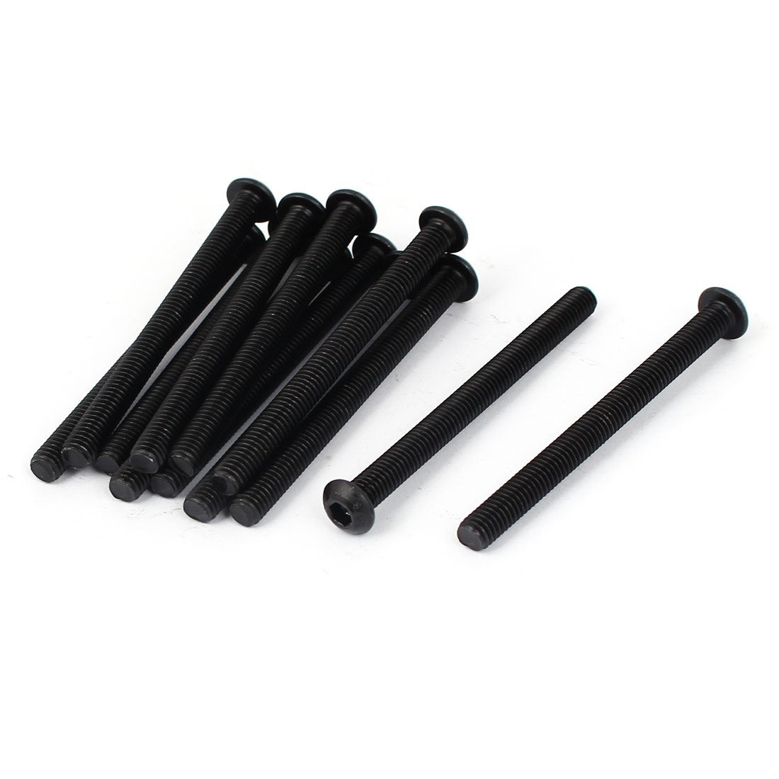 M6x70mm 10.9 Alloy Steel Button Head Hex Socket Cap Screw Bolt Black 12pcs