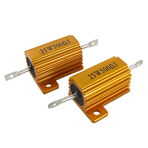 2Pcs Wirewound Resistors Aluminum Housed 25W 500 Ohm 5%