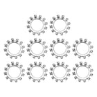 10Pcs 7/16 External Tooth Lock Washer, 304 Stainless Steel Multi-Tooth Star Washer Locking Fastener, Silver Tone