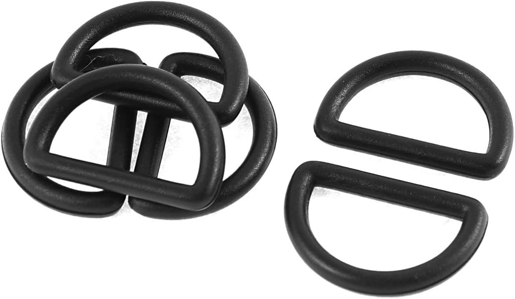 LinkMejor Plastic Handbag Clothes Belt D Shaped Ring Buckles Hooks Fastener 6pcs