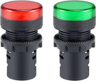 2Pcs Red Green Indicator Light AC/DC 110V, 22mm Panel Mount, for Electrical Control Panel, HVAC, DIY Projects