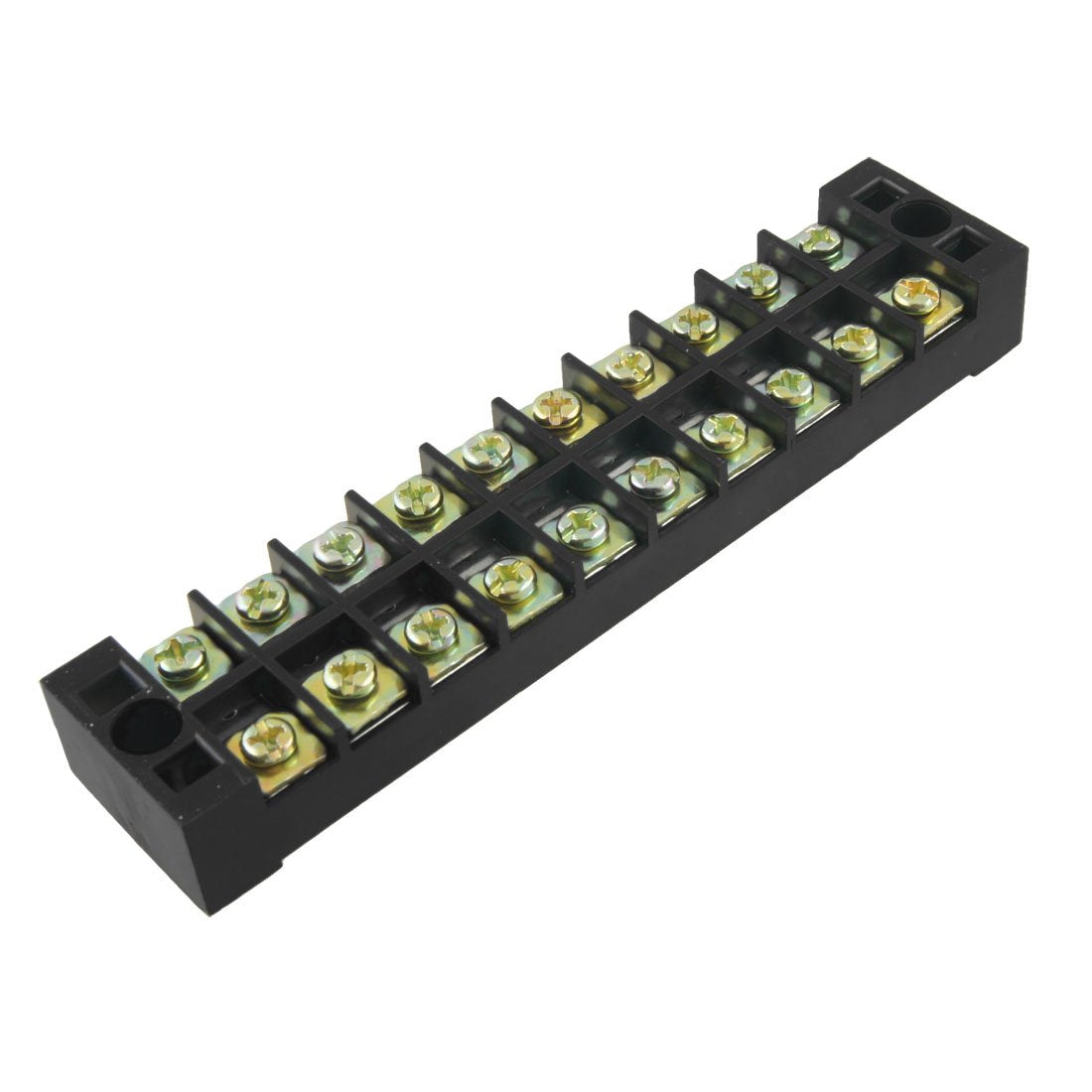 Dual Row 10 Position Screw Terminal Strip Block 600V 25A