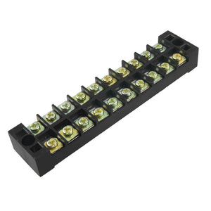 Dual Row 10 Position Screw Terminal Strip Block 600V 25A