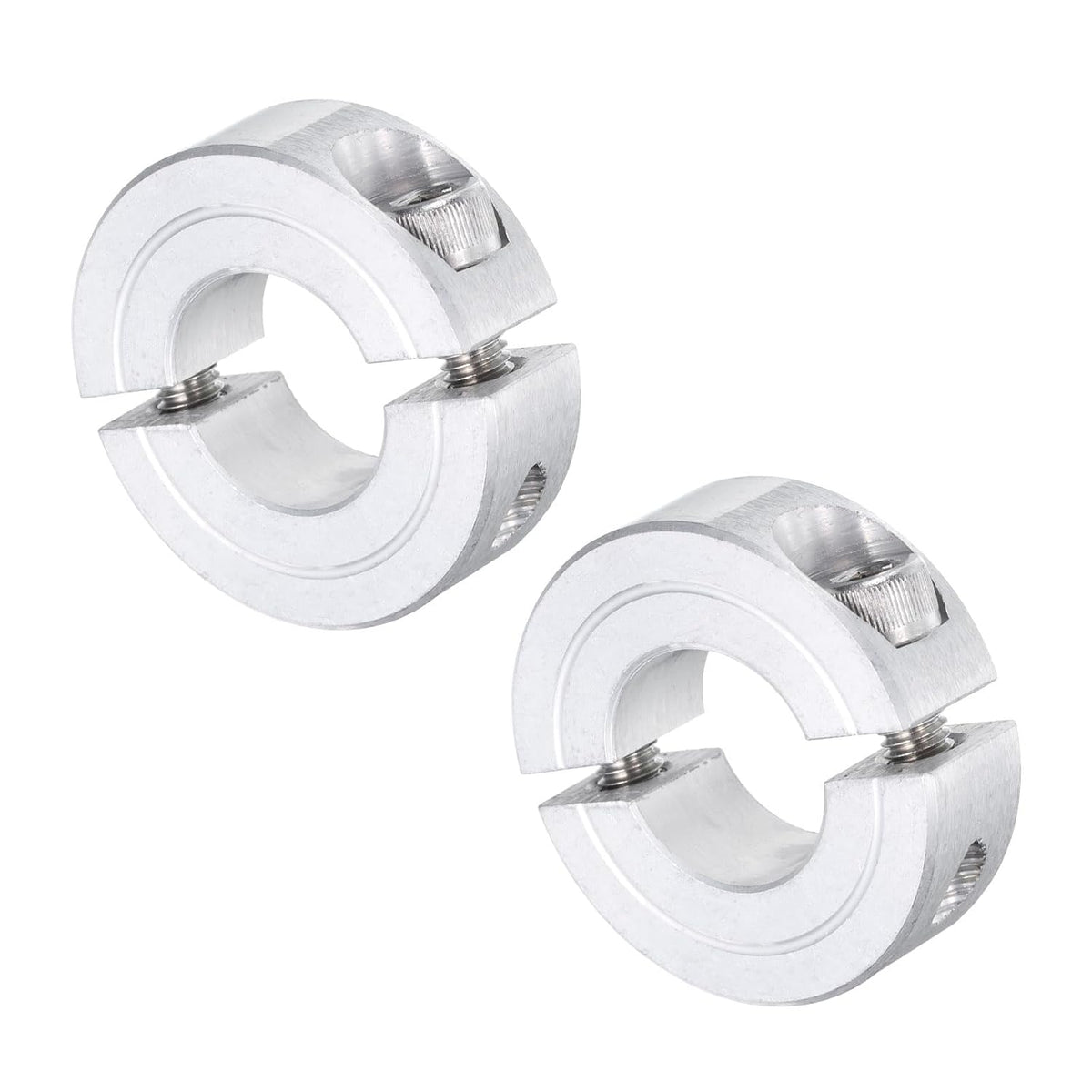 2pcs Double Split Clamp-On Shaft Collar for 5/8" Shaft, Two-Piece Clamping Collar, 1-5/16" OD, 7/16" Thickness, Aluminum Alloy Set Screw Split Collar Clamp