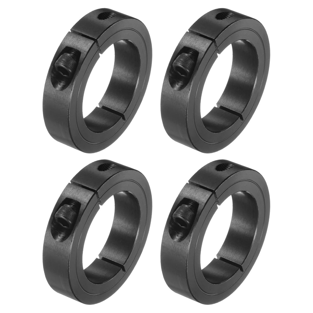 4pcs Single Split Clamp-On Shaft Collar 2" Bore One-Piece Clamping Collar, 3" OD, 11/16" Thick, #45 Steel Axle Collar Clamp, Set Screw Style