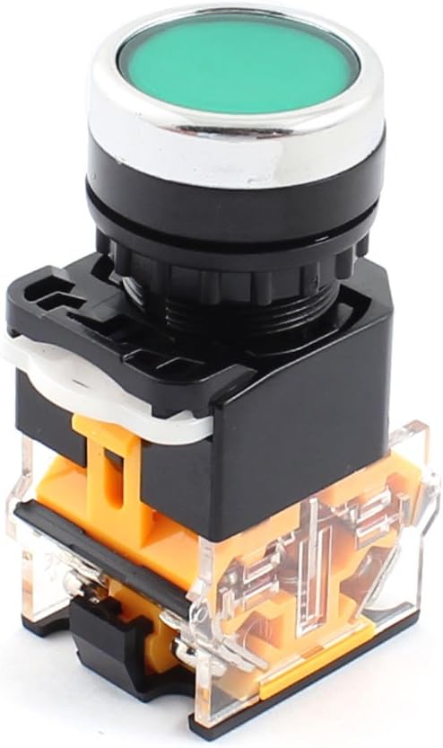 AC400V 10A 22mm Thread DPST 1NO 1NC Momentary Green Push Button Switch