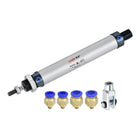 Pneumatic Air Cylinder 16mm Bore 75mm Stroke with Y Connector and Quick Fittings, MAL 16x75, for Automatic Equipment