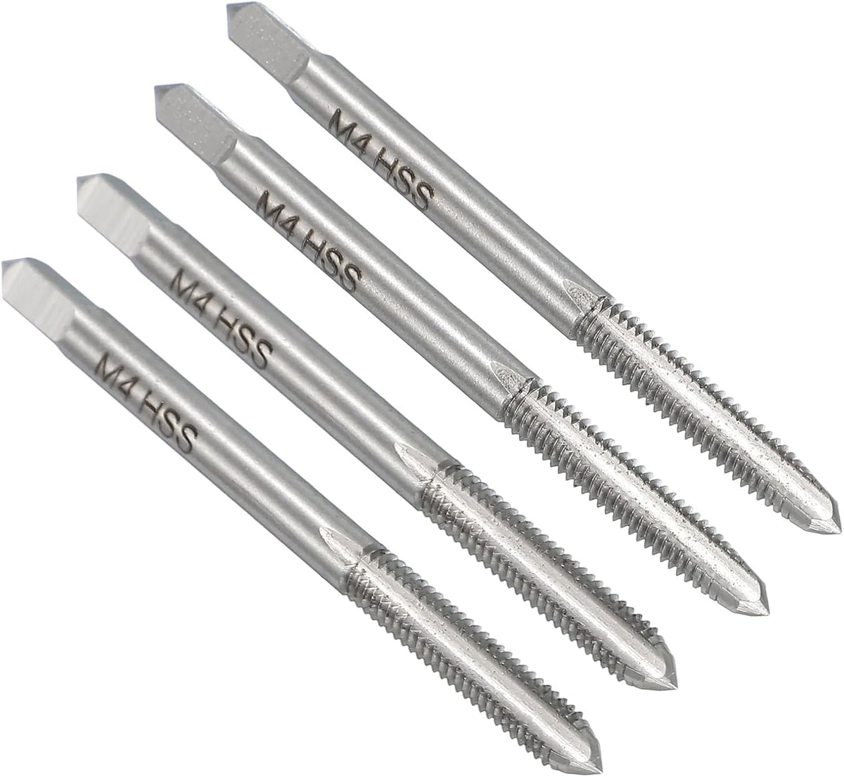 2 Pairs Metric Hand Tap Set, M4 x 0.7 H2 Thread Taper + Bottom Taps, High Speed Steel (HSS) Screw Threading Tapping Tool Kit
