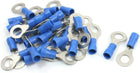30Pcs PVC Insulated Ring Terminal Cable Lugs Blue RV2-6 AWG 16-14
