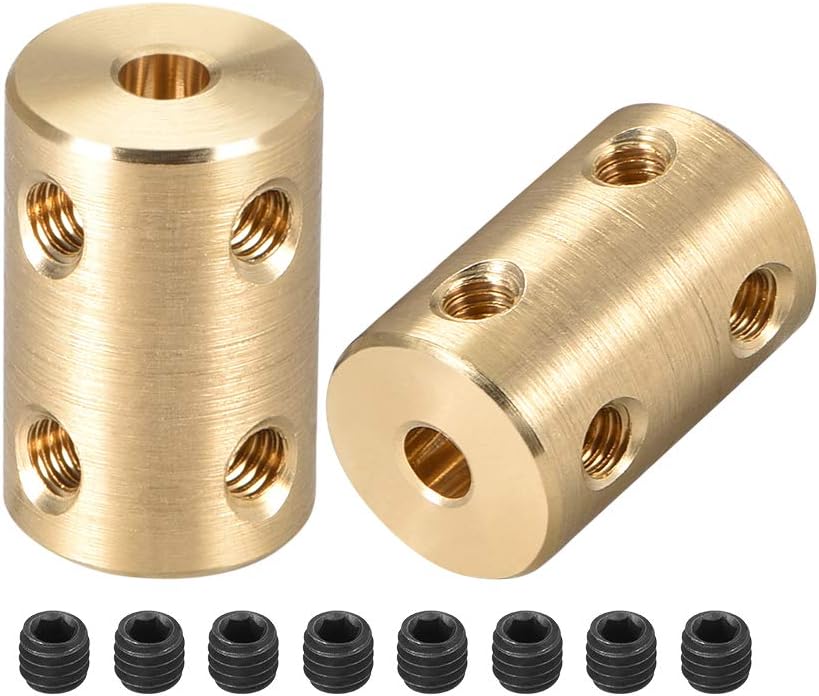4mm to 4mm Bore Rigid Coupling Set Screw L22XD14 Copper,Shaft Coupler Connector,Motor Accessories,2pcs