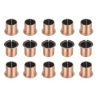 15Pcs Flanged Sleeve Bearings, 20mm Bore x 23mm OD x 30mm Length x 30mm, Sintered Bronze Wrapped Oilless Bushings