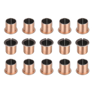15Pcs Flanged Sleeve Bearings, 20mm Bore x 23mm OD x 30mm Length x 30mm, Sintered Bronze Wrapped Oilless Bushings