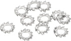 100Pcs External Tooth Washers, M2.5 304 Stainless Steel External Serrated Washer for Mechanical Equipment Fasteners, Silver