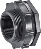 Bulkhead Fitting, BSPT1-1/2 Female, Tube Adaptor Pipe Fitting with Silicone Gasket, for Water Tanks, PVC, Gray