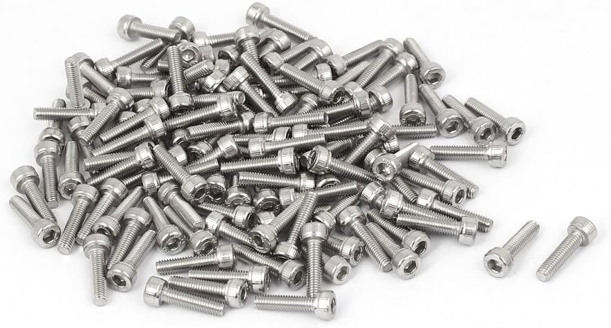 M3x12mm Thread 304 Stainless Steel Hex Socket Head Cap Screw Bolt DIN912 120pcs