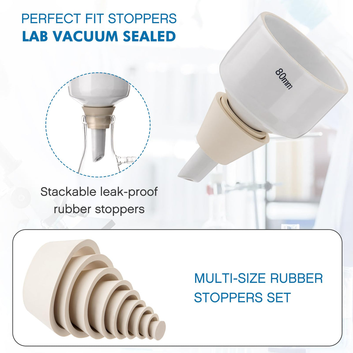 LinkMejor 500mL Buchner sildefiltreringskit med vacuumpumpe