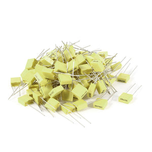100 Pieces 100V 0.22uF Radial Lead Box Type Film Correction Capacitors
