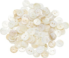 100Pcs Natural Shell Button, 2 Hole 11.5mm Mother of Pearl Buttons for Shirt Coats Suits Jacket Jeans Skirts DIY Sewing Crafts, White