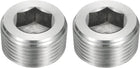 2Pcs Male Thread Socket Pipe Plugs, NPT 1" Stainless Steel Internal Hex Thread Pipe Caps for Pipe Fitting and Sealing, Silver