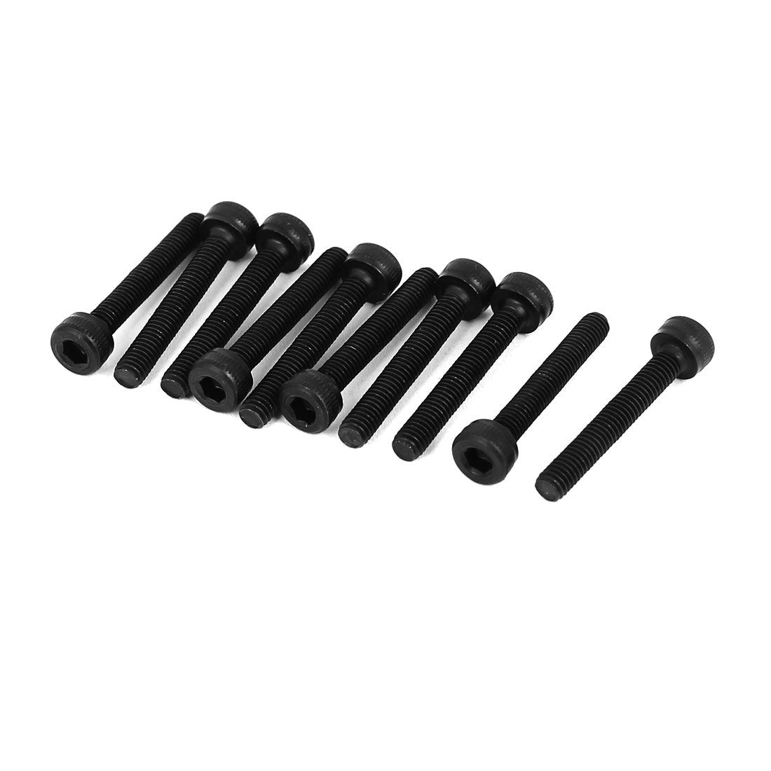 M3x20mm 12.9 Alloy Steel Hex Hexagon Socket Head Cap Screws Black 10Pcs