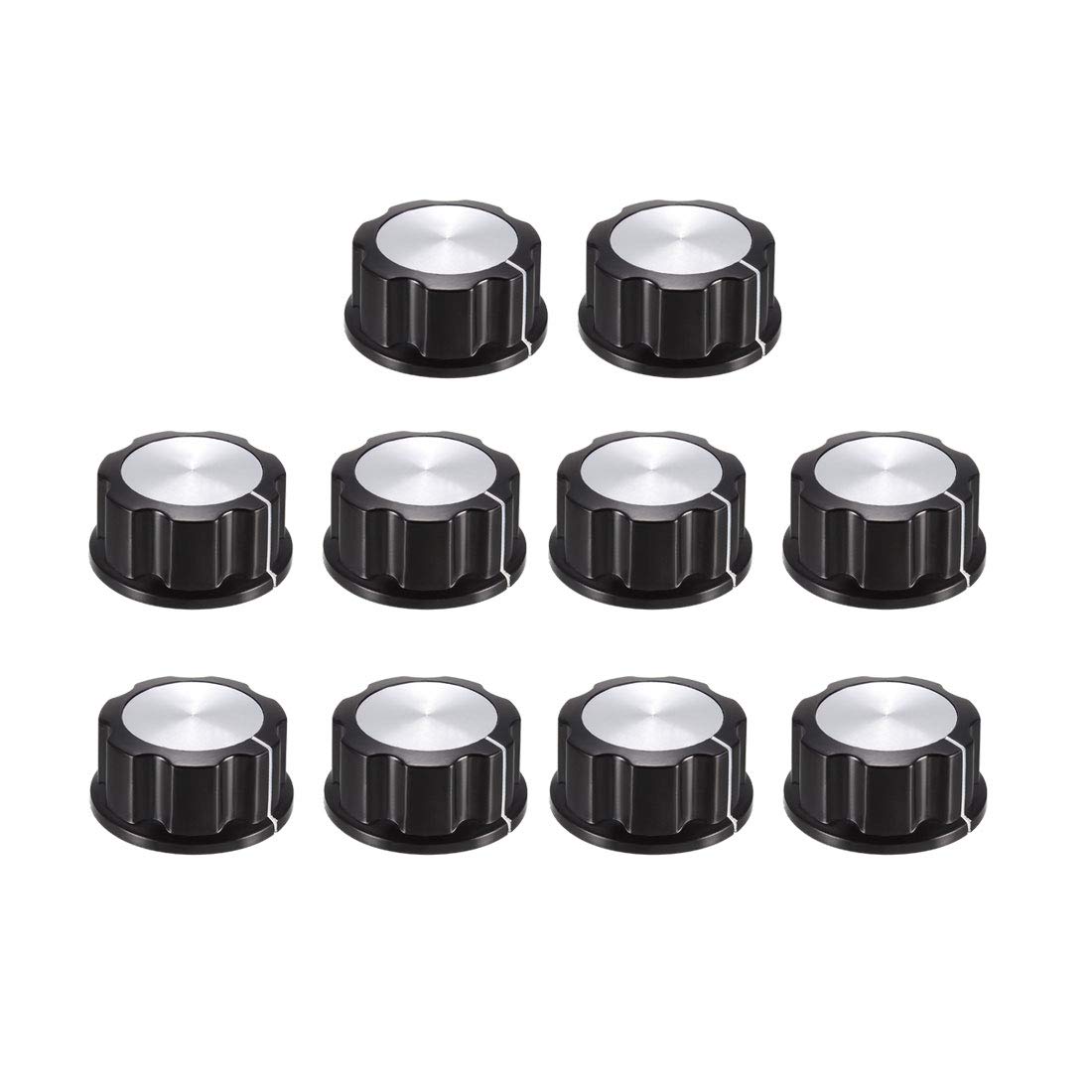 10Pcs Speaker Control Knob Power Amplifier Knob 33mm Dia. Rotary Knobs for 6mm Dia. Shaft Potentiometer