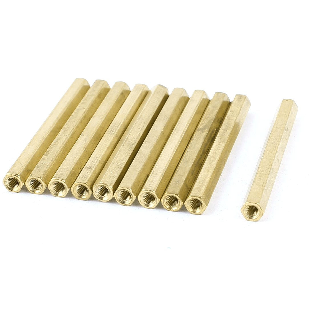 M3 X 50mm Female Thread Ordinary Brass Hex Standoff PCB Pillar Spacer 10pcs