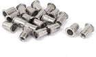 M6 Stainless Steel Flat Head Rivet Nut Insert Nutsert Silver Tone 20pcs