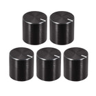 5pcs Potentiometer Knob Knurled Shaft Black Aluminum Smooth Surface Rotary Knob 13mmx13mm Volume Control Knob