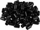 100pcs Rubber End Caps 7.5mm ID Vinyl Round Tube Bolt Cap Cover Screw Thread Protectors Black